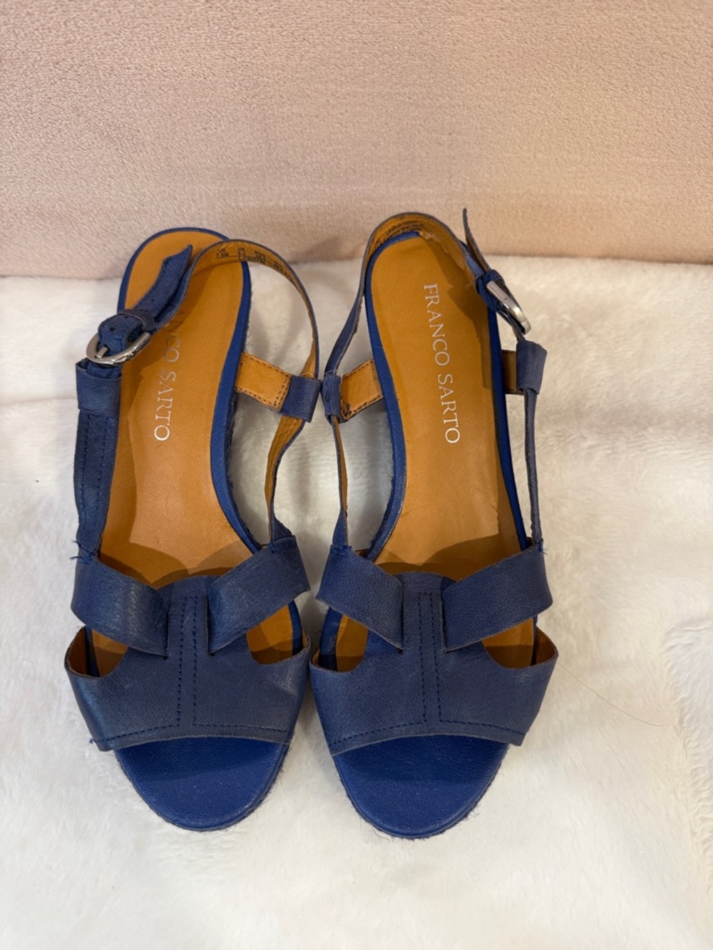 Franco Sarto Blue Open-Toe Slingback Sandals